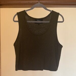 Nina Women's Dark Green Knit Crop Top